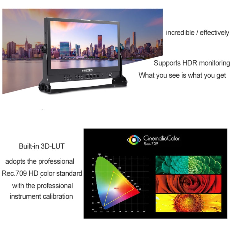 SEETEC ATEM156S 15.6 inch 3G-SDI HDMI Full HD 1920x1080P Multi-camera Broadcast Monitor(EU Plug) - Camera Accessories by SEETEC | Online Shopping UK | buy2fix