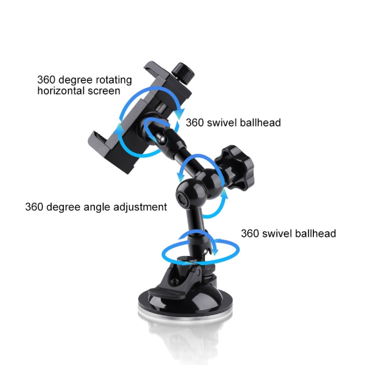 37cm Single Suction Cup Articulating Friction Magic Arm Phone Clamp Mount (Black) - DJI & GoPro Accessories by buy2fix | Online Shopping UK | buy2fix