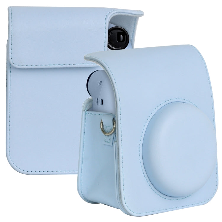 For FUJIFILM instax mini 12 Full Body Leather Case Camera Bag with Strap (Blue) - Leather Bag by buy2fix | Online Shopping UK | buy2fix