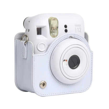 For FUJIFILM instax mini 12 Full Body Leather Case Camera Bag with Strap (White) - Leather Bag by buy2fix | Online Shopping UK | buy2fix