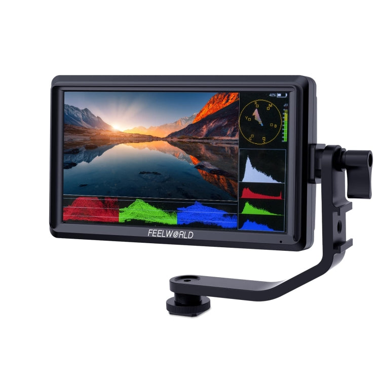 FEELWORLD FW568S 6 Inch On-camera Monitor FHD IPS 3G-SDI 4K HDMI F970 External Power and Install Kit (Black) - On-camera Monitors by FEELWORLD | Online Shopping UK | buy2fix