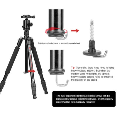 TRIOPO M2508 Multifunction Adjustable 4-Section Portable Aluminum Alloy Tripod Monopod with D-2A Ball Head for SLR Camera - Tripods by TRIOPO | Online Shopping UK | buy2fix