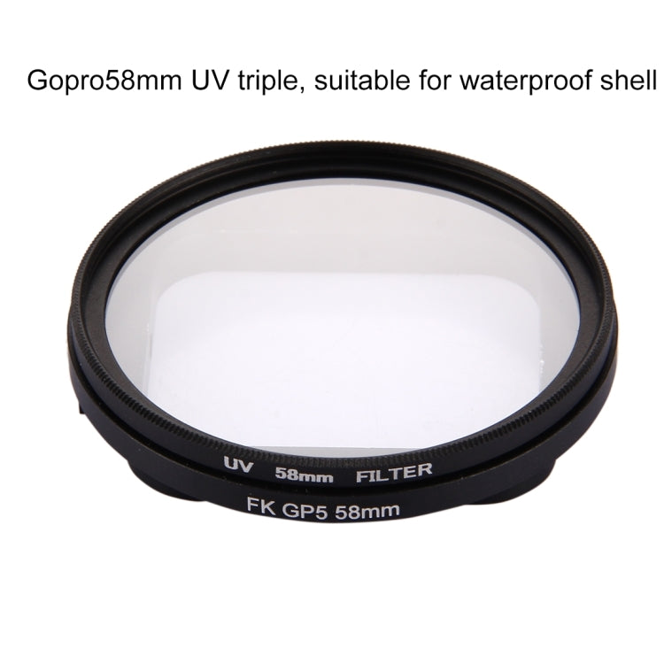 58mm 3 in 1 Round Circle UV Lens Filter with Cap for GoPro HERO7 Black/6 /5 - DJI & GoPro Accessories by buy2fix | Online Shopping UK | buy2fix