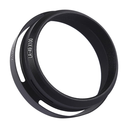 49mm Metal Vented Lens Hood for Fujifilm X100(Black) - Camera Accessories by buy2fix | Online Shopping UK | buy2fix