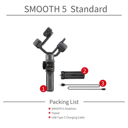 Smooth 5 3-Axis Smooth 5 Gimbal Phone Handheld Stabilizer - Consumer Electronics by buy2fix | Online Shopping UK | buy2fix