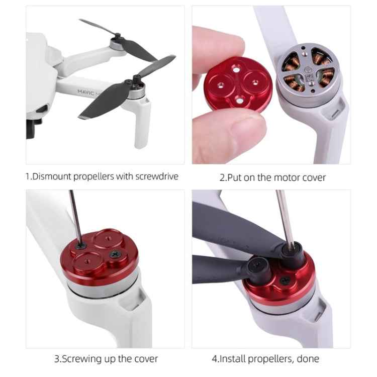 4 PCS Sunnylife Motor Metal Protection Cover for DJI Mavic Mini 1(Red) - DJI & GoPro Accessories by Sunnylife | Online Shopping UK | buy2fix