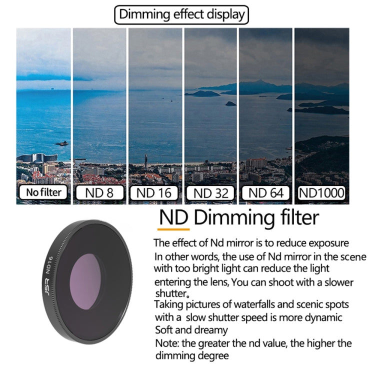 JSR 4 in 1 UV CPL ND8 ND16 ND32 ND64 Lens Filter For DJI Osmo Action 3 - Lens Filter by JSR | Online Shopping UK | buy2fix