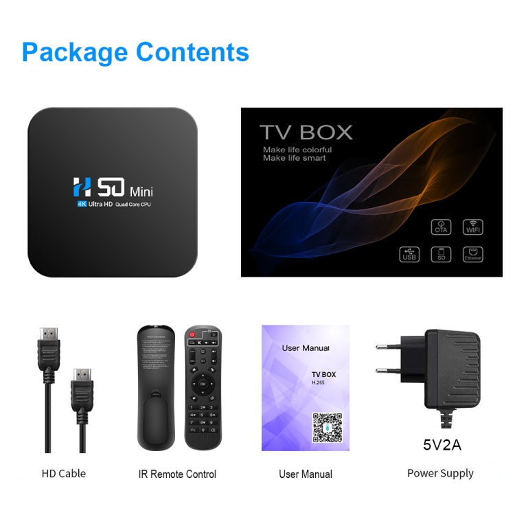 H50 Mini 4K Smart Network TV Box, Android 10.0, RK3318 Quad Core, 2GB+8GB, AU Plug - Consumer Electronics by buy2fix | Online Shopping UK | buy2fix