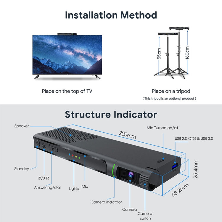 MECOOL KA2 Video Calling on TV Android 10.0 Smart TV Box with Remote Control, Amlogic S905X4 Quad Core Cortex A35, 2GB+16GB, Dual-Band / Ethernet / Camera(AU Plug) - Amlogic S905 by MECOOL | Online Shopping UK | buy2fix