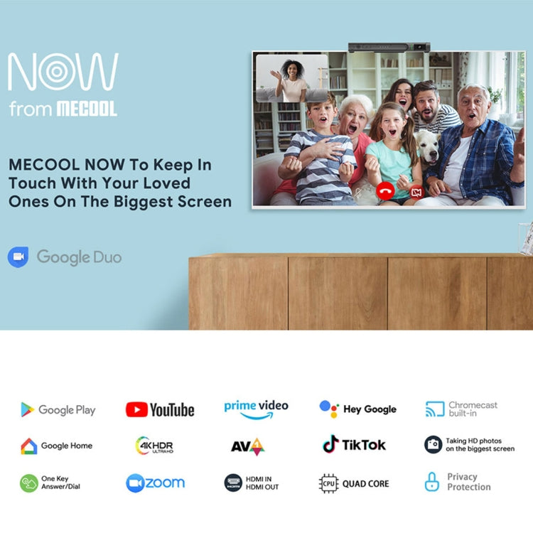 MECOOL KA2 Video Calling on TV Android 10.0 Smart TV Box with Remote Control, Amlogic S905X4 Quad Core Cortex A35, 2GB+16GB, Dual-Band / Ethernet / Camera(UK Plug) - Consumer Electronics by MECOOL | Online Shopping UK | buy2fix