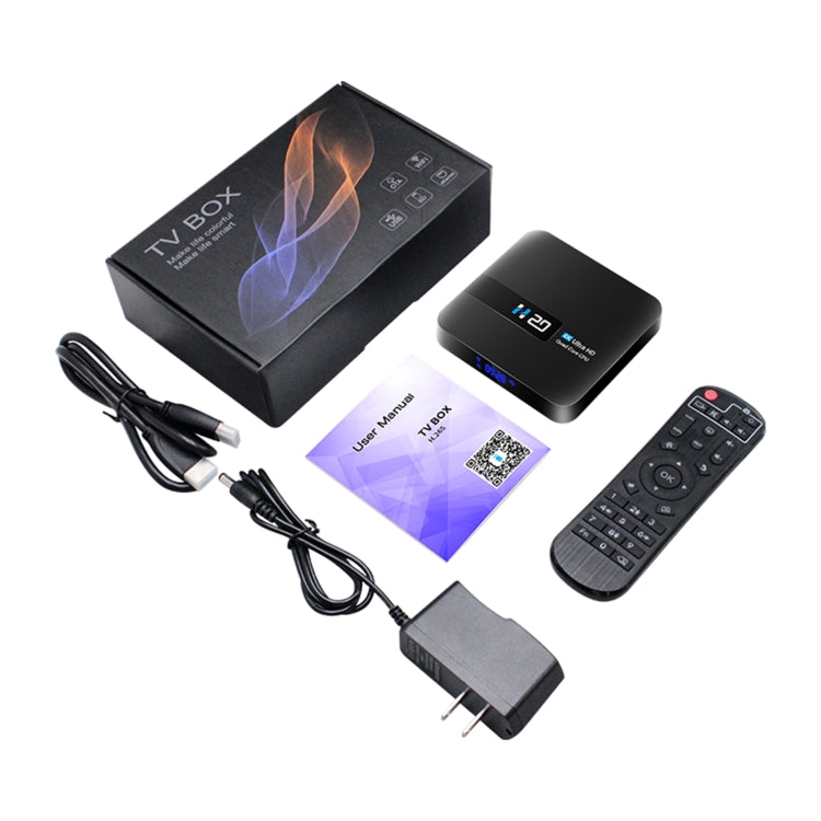 H20 4K Smart TV BOX Android 10.0 Media Player with Remote Control, Quad Core RK3228A, RAM: 1GB, ROM: 8GB, 2.4GHz WiFi, UK Plug - Consumer Electronics by buy2fix | Online Shopping UK | buy2fix