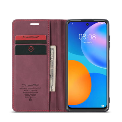 For Huawei P Smart 2021 CaseMe-013 Multifunctional Retro Frosted Horizontal Flip Leather Case with Card Slot & Holder & Wallet(Wine Red) - Mobile Accessories by CaseMe | Online Shopping UK | buy2fix