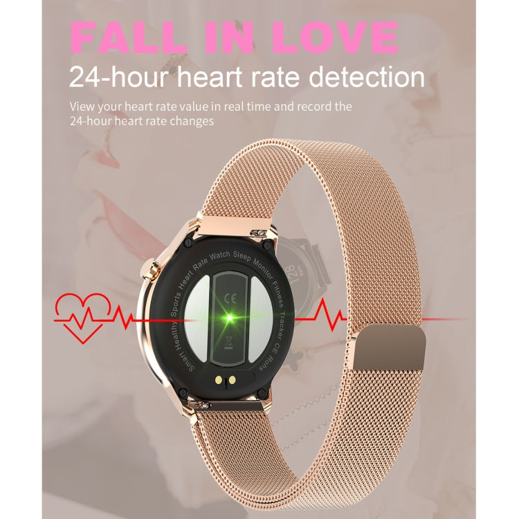 F80 1.3 inch TFT Color Screen IP68 Waterproof Women Smart Watch, Support Body Temperature Monitor / Blood Pressure Monitor / Menstrual Cycle Reminder(Black) - Smart Wear by buy2fix | Online Shopping UK | buy2fix