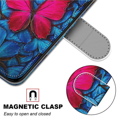 For Xiaomi Redmi 9A Coloured Drawing Cross Texture Horizontal Flip PU Leather Case with Holder & Card Slots & Wallet & Lanyard(Blue Red Butterfly) - Xiaomi Cases by buy2fix | Online Shopping UK | buy2fix