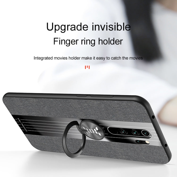 For Xiaomi Redmi Note 8 Pro XINLI Stitching Cloth Texture Shockproof TPU Protective Case with Ring Holder(Gray) - Xiaomi Cases by XINLI | Online Shopping UK | buy2fix