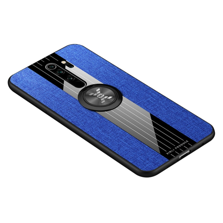 For Xiaomi Redmi Note 8 Pro XINLI Stitching Cloth Texture Shockproof TPU Protective Case with Ring Holder(Blue) - Xiaomi Cases by XINLI | Online Shopping UK | buy2fix