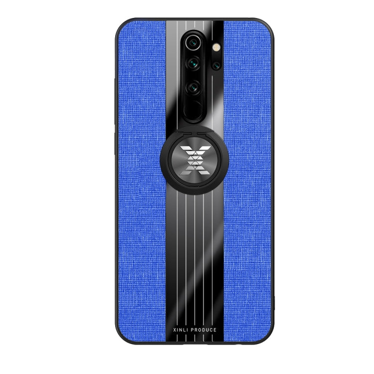 For Xiaomi Redmi Note 8 Pro XINLI Stitching Cloth Texture Shockproof TPU Protective Case with Ring Holder(Blue) - Xiaomi Cases by XINLI | Online Shopping UK | buy2fix