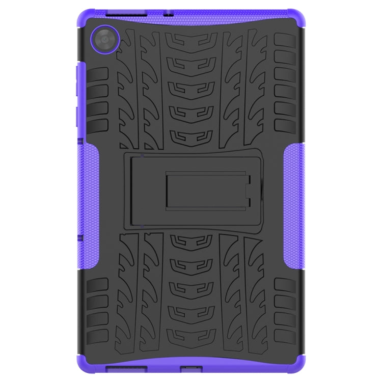 For Lenovo Tab M10 HD Gen 2 (TB-X306F) Tire Texture TPU+PC Shockproof Case with Holder(Purple) - For Lenovo by buy2fix | Online Shopping UK | buy2fix