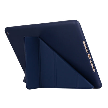 For iPad 10.2 2021 / 2020 / 2019 TPU Horizontal Deformation Flip Leather Case with Holder(Blue) - iPad 10.2 Cases by buy2fix | Online Shopping UK | buy2fix