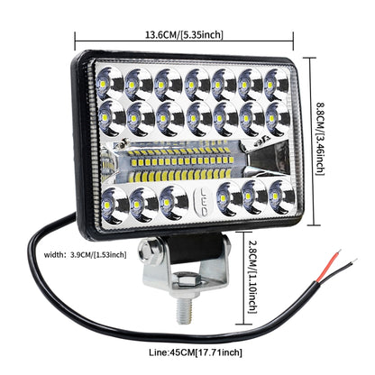 2 PCS WUPP CS-1243A1 Car 4 inch Square 20LEDs Highlight Work Light Modified Spotlight - Work Lights by WUPP | Online Shopping UK | buy2fix