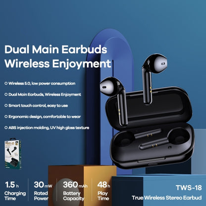 Remax TWS-18 Bluetooth 5.0 True Wireless Stereo Bluetooth Earphone(Black) - TWS Earphone by REMAX | Online Shopping UK | buy2fix