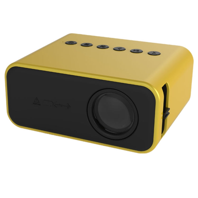 T500 1920x1080P 80 Lumens Portable Mini Home Theater LED HD Digital Projector Without Remote Control & Adaptor(Yellow) - Consumer Electronics by buy2fix | Online Shopping UK | buy2fix