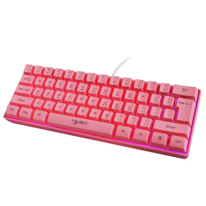 HXSJ V700 61 Keys RGB Lighting Gaming Wired Keyboard (Pink) - Wired Keyboard by HXSJ | Online Shopping UK | buy2fix