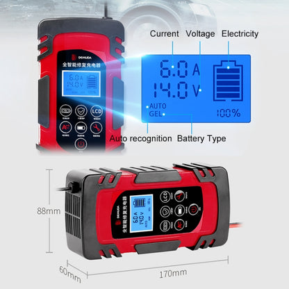 DEMUDA DC-80 Car Battery Charger 12V/24V Intelligent Pulse Repair Type Lead-acid Battery, Plug Type:JP Plug(Yellow) - In Car by buy2fix | Online Shopping UK | buy2fix