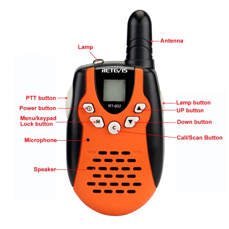 1 Pair RETEVIS RT602 0.5W US Frequency 462.550-467.7125MHz 22CHS Handheld Children Walkie Talkie, US Plug - Consumer Electronics by RETEVIS | Online Shopping UK | buy2fix
