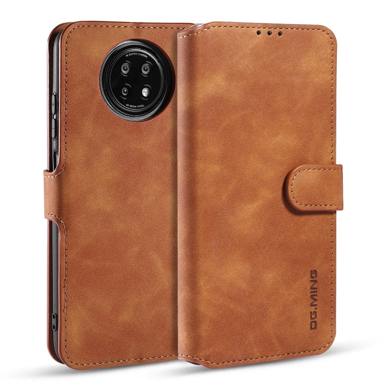 For Xiaomi Redmi Note 9T 5G DG.MING Retro Oil Side Horizontal Flip Leather Case with Holder & Card Slots & Wallet(Brown) - Xiaomi Cases by DG.MING | Online Shopping UK | buy2fix