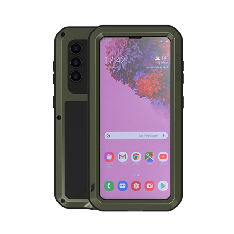 For Samsung Galaxy S21 5G LOVE MEI Metal Shockproof Waterproof Dustproof Protective Case with Glass(Army Green) - Galaxy S21 5G Cases by LOVE MEI | Online Shopping UK | buy2fix