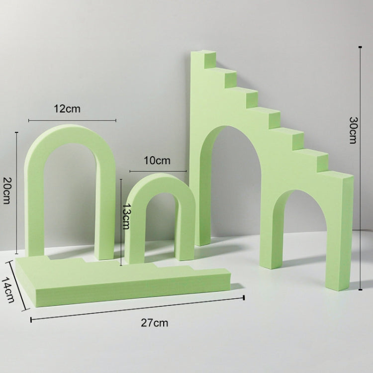 Ladder Combo Kits Geometric Cube Solid Color Photography Photo Background Table Shooting Foam Props (Green) - Camera Accessories by buy2fix | Online Shopping UK | buy2fix