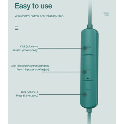 Original Lenovo SH1 Intelligent Noise Reduction Neck-mounted Magnetic Wire-controlled Bluetooth Earphone, Support Call(Green) - Neck-mounted Earphone by Lenovo | Online Shopping UK | buy2fix