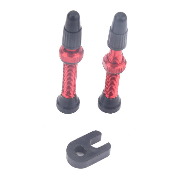 A5591 2 PCS 40mm Red French Tubeless Valve Core with A-type Wrench for Road Bike - Outdoor & Sports by buy2fix | Online Shopping UK | buy2fix