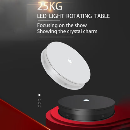 30cm Electric Rotating Turntable Display Stand  LED Light Video Shooting Props Turntable, Power Plug:220V UK Plug(Black) - Camera Accessories by buy2fix | Online Shopping UK | buy2fix