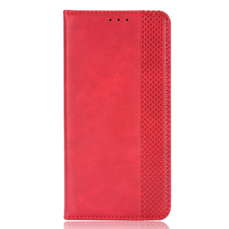 For vivo Y72 5G / iQOO Z3 5G Magnetic Buckle Retro Crazy Horse Texture Horizontal Flip Leather Case with Holder & Card Slots & Photo Frame(Red) - vivo Cases by buy2fix | Online Shopping UK | buy2fix