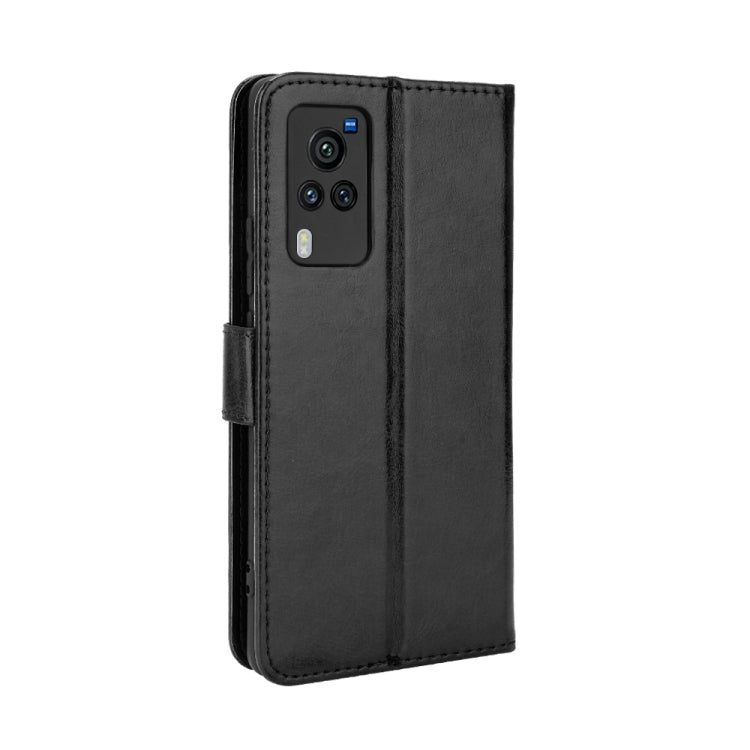 For vivo X60 Pro Overseas Version / X60 5G Curved Surface Version Crazy Horse Texture Horizontal Flip Leather Case with Holder & Card Slots & Lanyard(Black) - OPPO Cases by buy2fix | Online Shopping UK | buy2fix