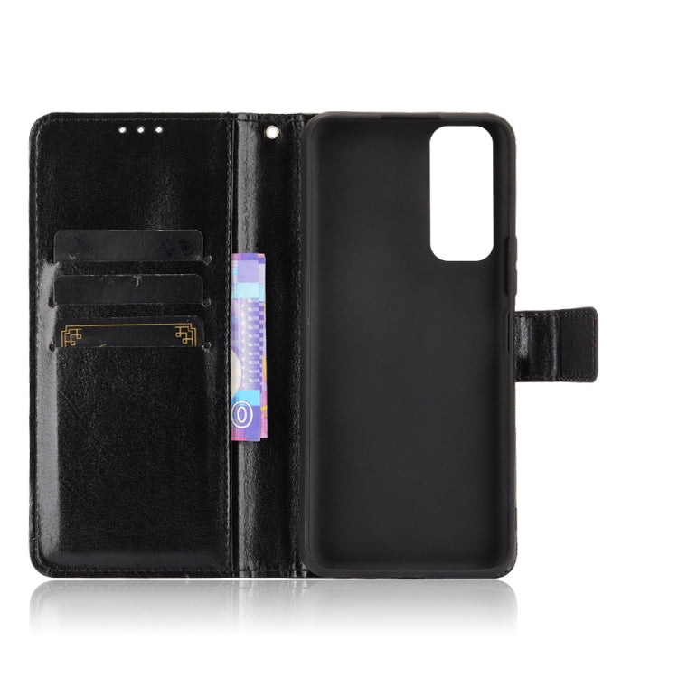 For vivo Y72 5G / iQOO Z3 Crazy Horse Texture Horizontal Flip Leather Case with Holder & Card Slots & Lanyard(Black) - OPPO Cases by buy2fix | Online Shopping UK | buy2fix