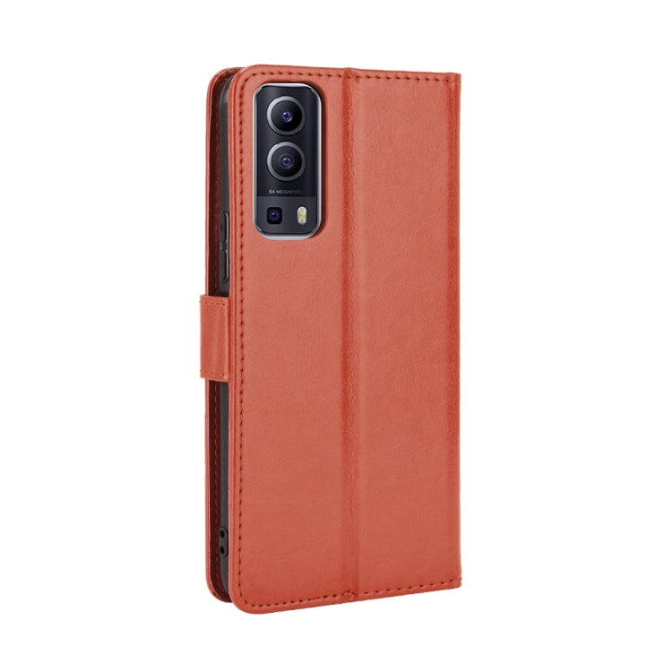 For vivo Y72 5G / iQOO Z3 Crazy Horse Texture Horizontal Flip Leather Case with Holder & Card Slots & Lanyard(Brown) - OPPO Cases by buy2fix | Online Shopping UK | buy2fix