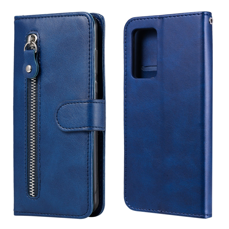 For OPPO Reno6 5G Fashion Calf Texture Zipper Horizontal Flip Leather Case with Holder & Card Slots & Wallet(Blue) - OPPO Cases by buy2fix | Online Shopping UK | buy2fix