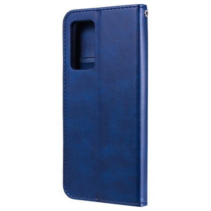 For OPPO Reno6 5G Fashion Calf Texture Zipper Horizontal Flip Leather Case with Holder & Card Slots & Wallet(Blue) - OPPO Cases by buy2fix | Online Shopping UK | buy2fix