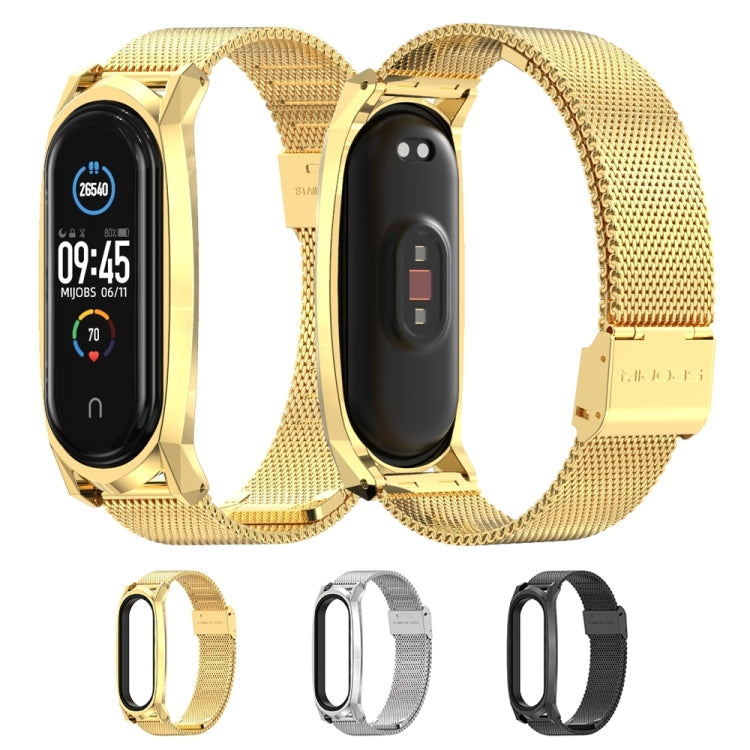 For Xiaomi Mi Band 6 / 5 / 4 / 3 Mijobs Milan Buckle GT Metal Stainless Steel Watch Band(Black) - Watch Bands by MIJOBS | Online Shopping UK | buy2fix