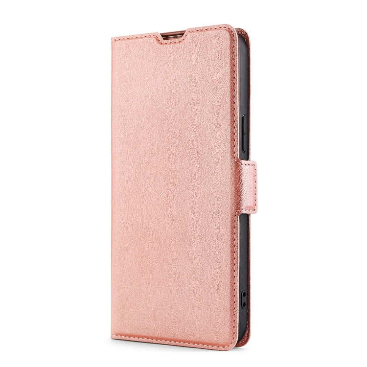 For iPhone SE 2022 / SE 2020 / 8 / 7 Ultra-thin Voltage Side Buckle PU + TPU Horizontal Flip Leather Case with Holder & Card Slot(Rose Gold) - iPhone SE 2022 / 2020 / 8 / 7 Cases by buy2fix | Online Shopping UK | buy2fix