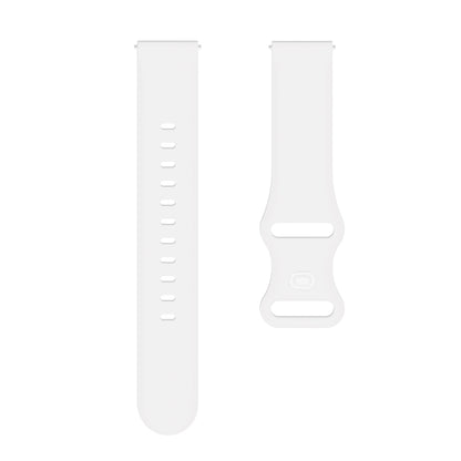 22mm For Apex 46mm /  Apex Pro / Ticwatch Pro 3 Universal Inner Back Buckle Perforation Silicone Watch Band(White) - Watch Bands by buy2fix | Online Shopping UK | buy2fix