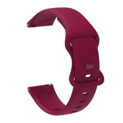 20mm For Amazfit GTS4 / GTS4 mini / GTS3 Universal Inner Back Buckle Perforation Silicone Watch Band(Wine Red) - Watch Bands by MIJOBS | Online Shopping UK | buy2fix