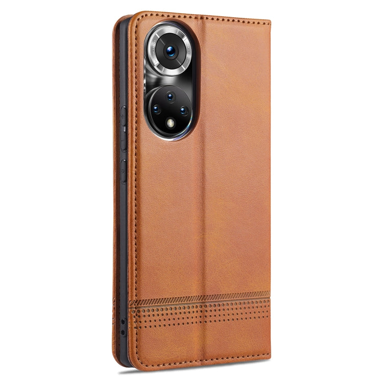 For Honor 50 AZNS Magnetic Calf Texture Horizontal Flip Leather Case with Card Slots & Holder & Wallet(Light Brown) - Honor Cases by AZNS | Online Shopping UK | buy2fix