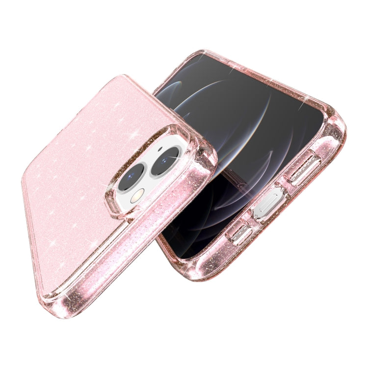 For iPhone 13 Shockproof Terminator Style Glitter Powder Protective Case(Pink) - iPhone 13 Cases by buy2fix | Online Shopping UK | buy2fix