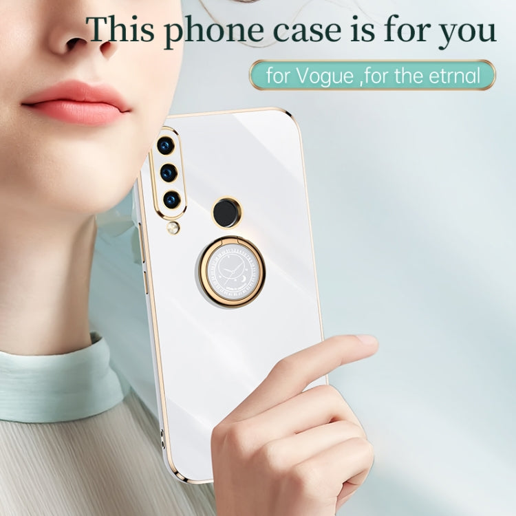 For Huawei P30 Lite XINLI Straight Edge 6D Electroplate TPU Phone Case with Ring Holder(Mint Green) - Huawei Cases by XINLI | Online Shopping UK | buy2fix