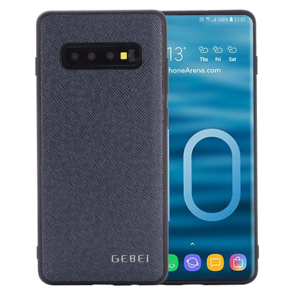 For Galaxy S10 GEBEI Full-coverage Shockproof Leather Protective Case(Blue) - Galaxy Phone Cases by GEBEI | Online Shopping UK | buy2fix