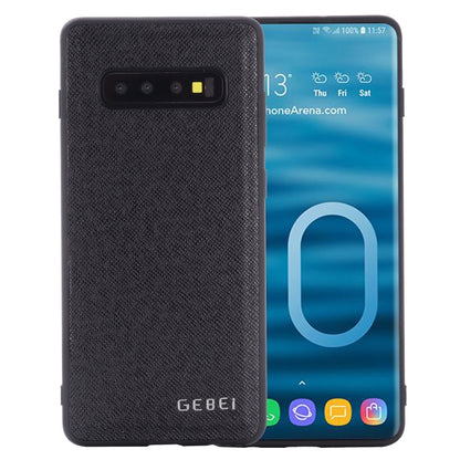 For Galaxy S10+ GEBEI Full-coverage Shockproof Leather Protective Case(Black) - Galaxy Phone Cases by GEBEI | Online Shopping UK | buy2fix